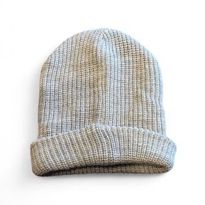 Gray Knit Beanie Hat
